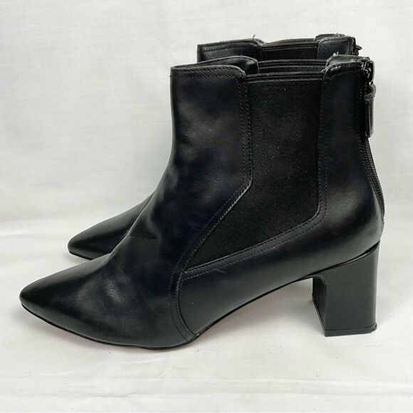 Cole Haan Etta Bootie Black Leather Chelsea Boots Sz 9 M Pointed Toe - Picture 2 of 8